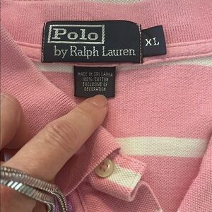 Polo by Ralph Lauren Pink & White Striped Polo